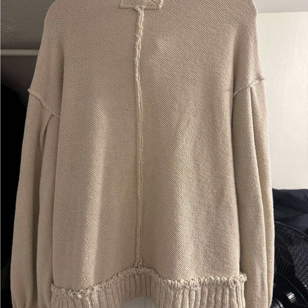 Free People Cream Oversized Crewneck Sweater - Picture 2 of 3